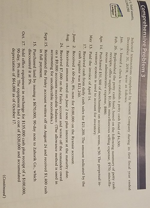 what is the solution to comprehensive problem 3 parts 1,4 and 5