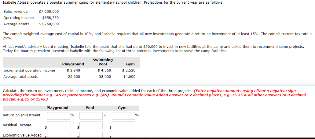 Isabelle Abiassi operates a popular summer camp for elementary school children. Projections