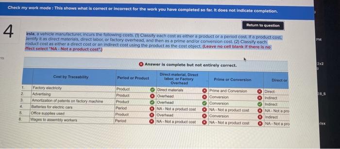  Check my work mode : This shows what is correct or