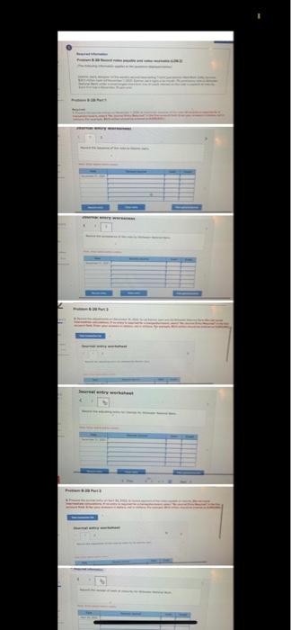  Sorry Required information Problem 8-2B Record notes payable and notes receivable