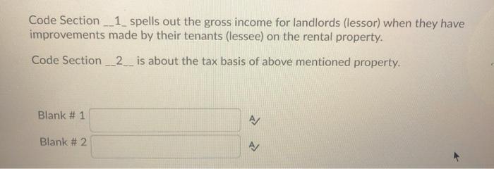 out the gross income for landlords (lessor) when they have improvements made