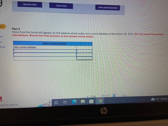 a $685,000,9.5%, seven-vear bond. Interest is to be paid annually each October