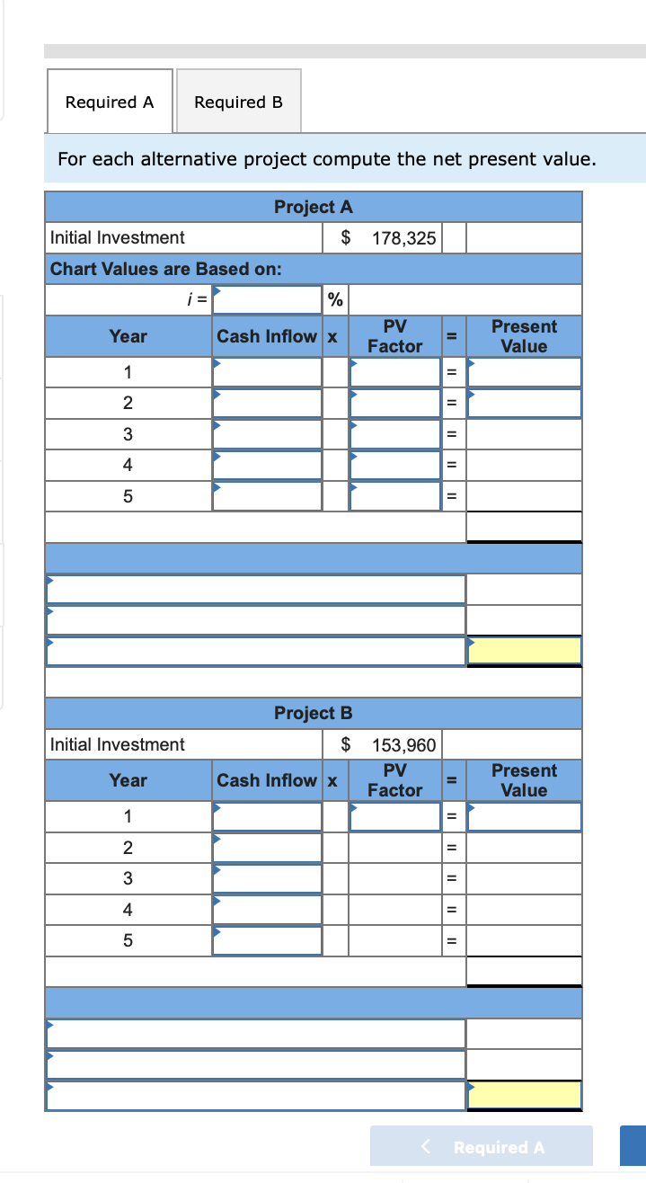 my work 1 Exercise 11-10 NPV and profitability index LO P3 20