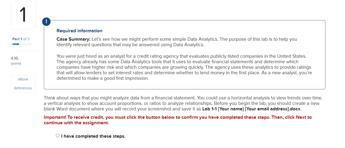 Required information Case Summary: Let's see how we might perform some