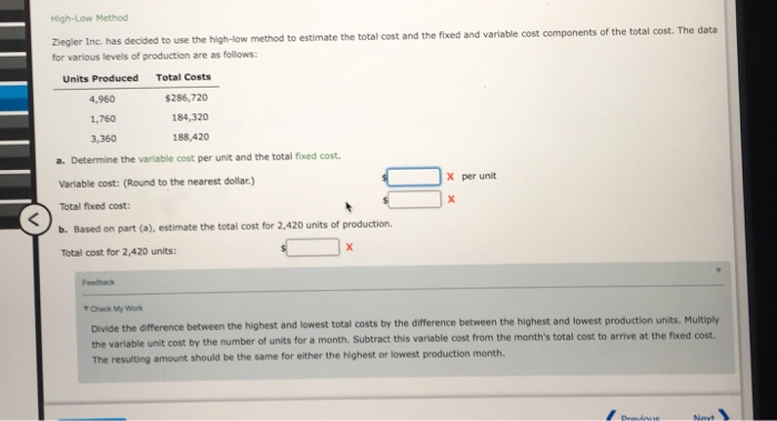  High-Low Method total cost. The data Inc. has decided to use