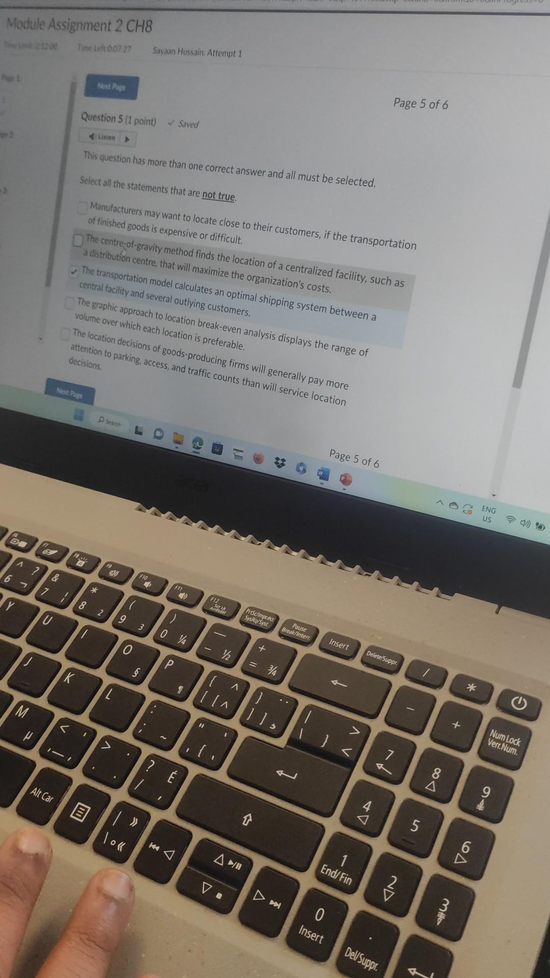 This question has more than one correct answer and all must