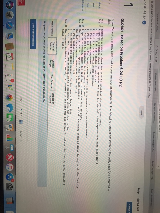  Ch 06 G 06 GL-P6-2A GL0601-Based on Problem 6-2A LO P2