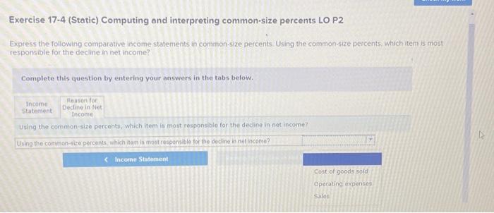 the following comparative income statements in common-size percents. Using the common-size percents,