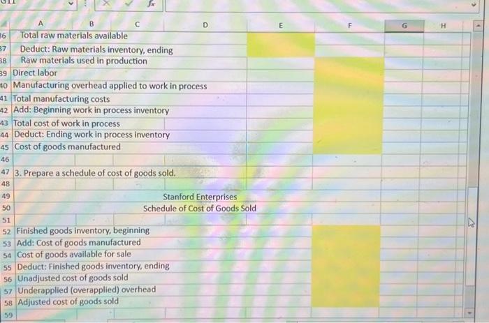 amount of underapplied or overapplied overhead: 22 Actual manufacturing overhead cost 23