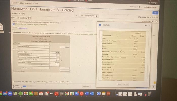  help AC2001.cssance Homework: Ch 4 Homework B - Graded Score of