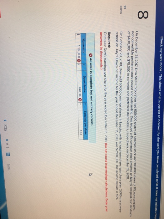  Check my work mode : This shows what is correct or