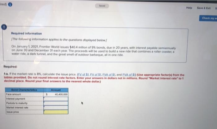  Ired) Help Save & EX s Check my w Required information