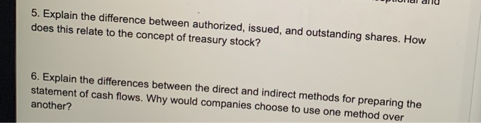 I dont jnow these 2 questions 5. Explain the difference between authorized,