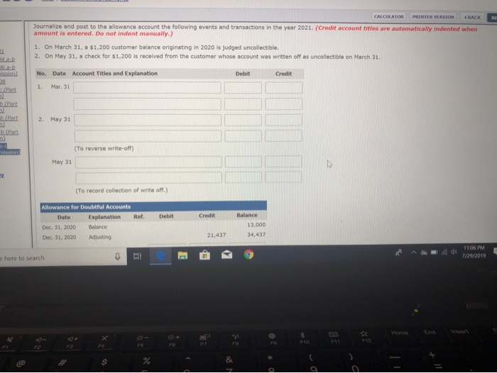 schedule for Marigold Company. Total Not Yet Due Number of Days Past