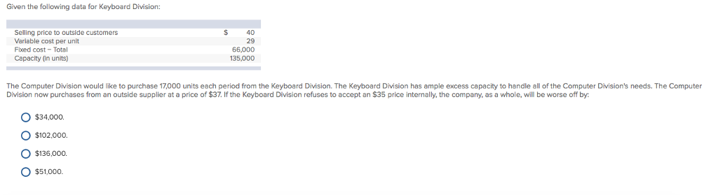  With an explanation please Given t he fol owing data for