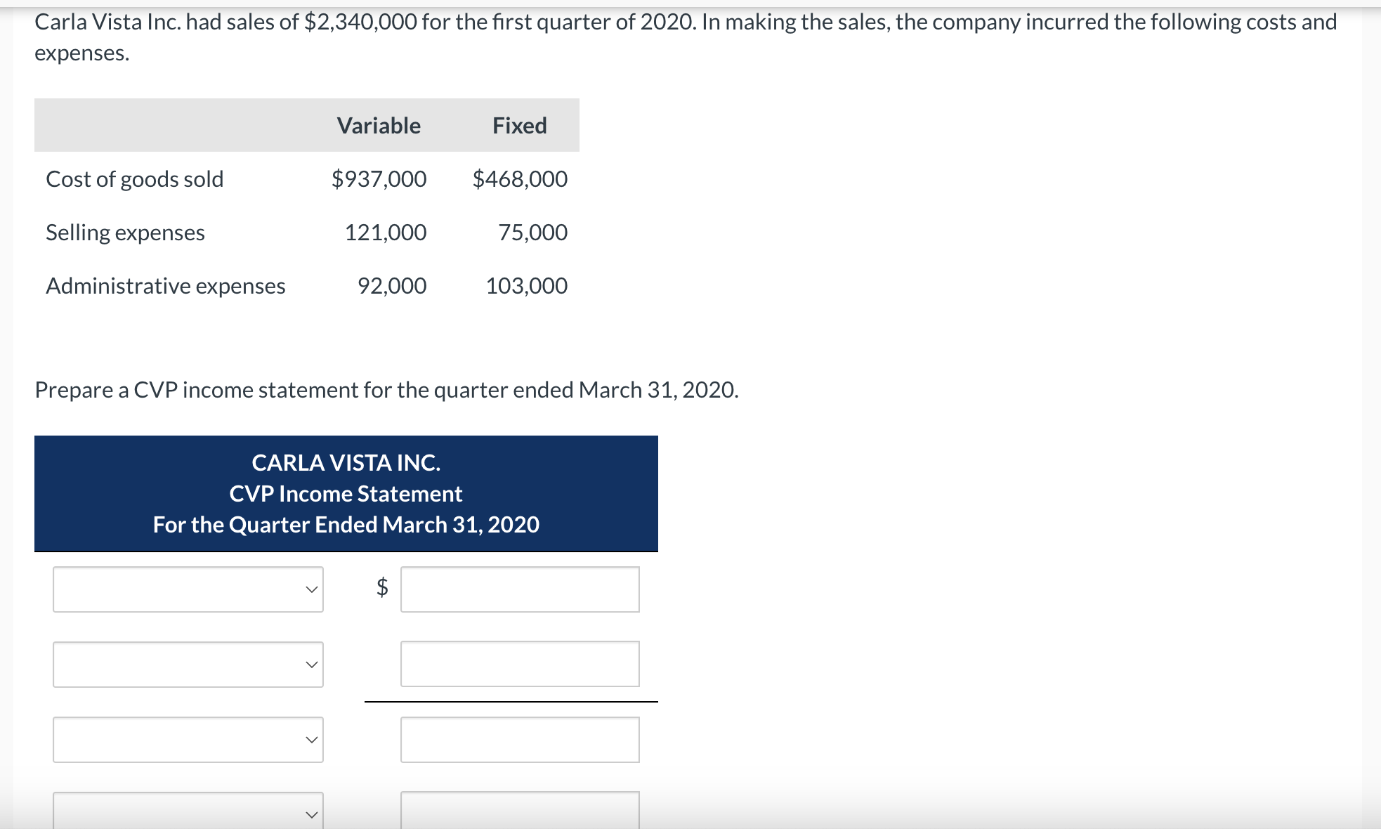 had sales of $2,340,000 for the first quarter of 2020 . In