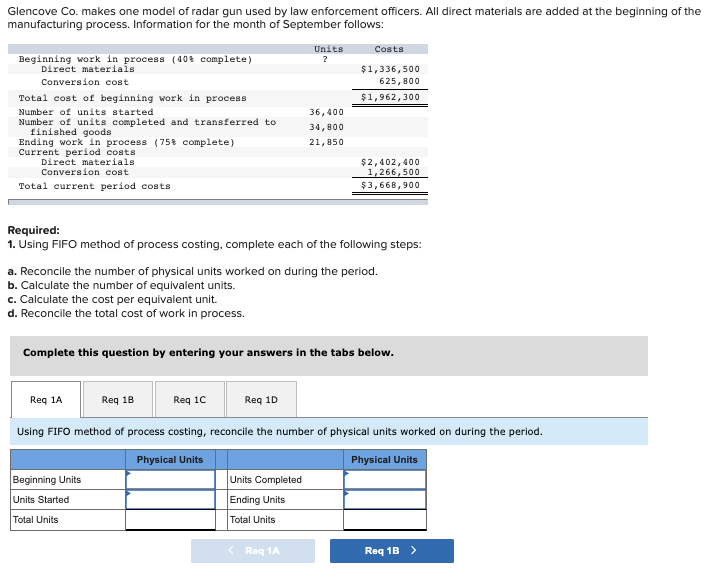 5 Please note this is using the FIFO method Glencove Co. makes