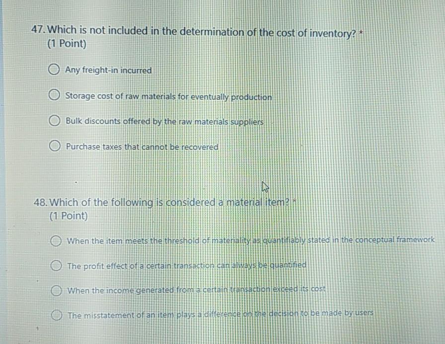 please answer all the questions immediately thankyou 47. Which is not