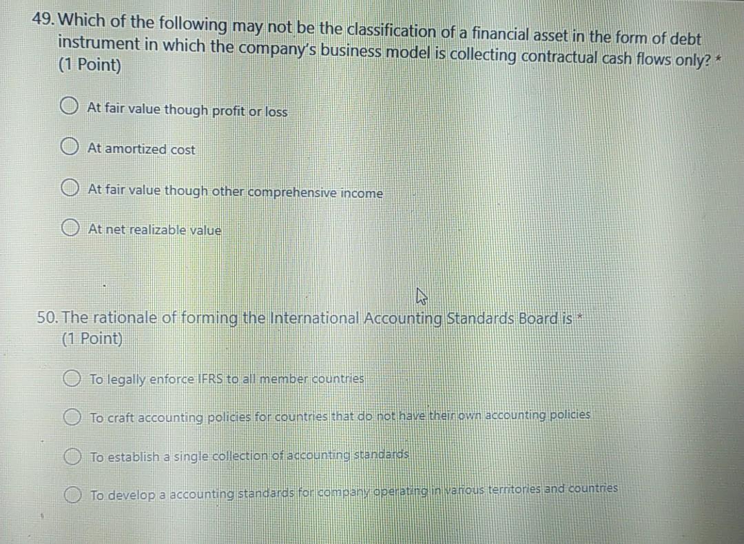 included in the determination of the cost of inventory? * (1 Point)