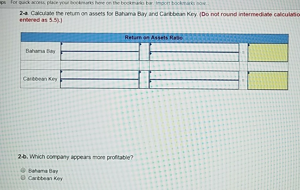 bar. Import bookmarks now Selected financial data for Bahama Bay and Caribbean