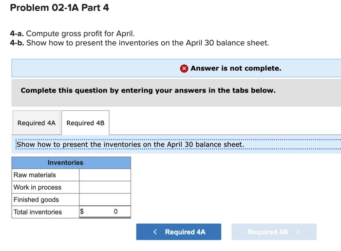 cost. Job 306 is sold for $645,000 cash in April. Costs of