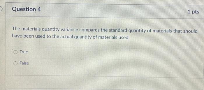 related to fixed overhead. True False The labor rate variance is equal