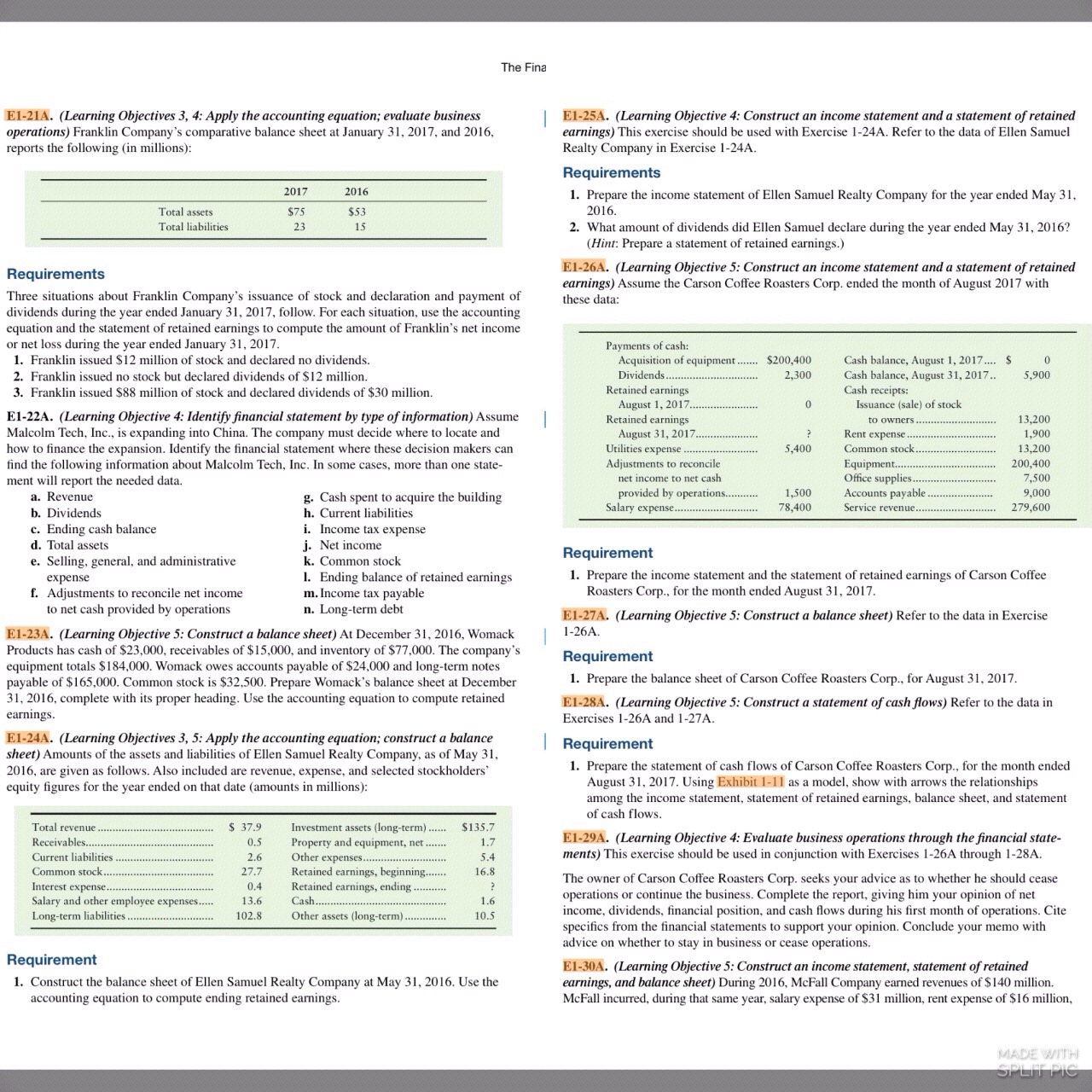 I need help with E1-25A I need it worked out as well.