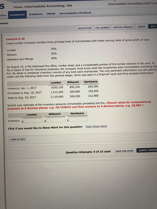  Kieso, Intermediate Accounting, 16e Intermediate Accounting (ACCT 211 ctice Assignment Gradebook