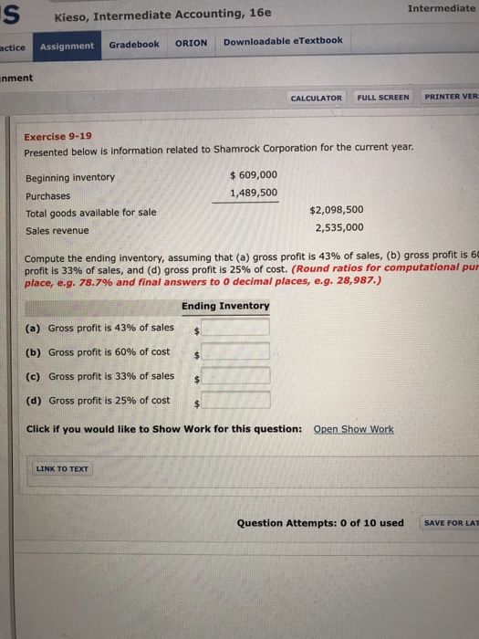 ORION Downloadable eTextbook ment CALCULATOR FULL SCREEN PRINTER VERSION BACK Exercise 9-18