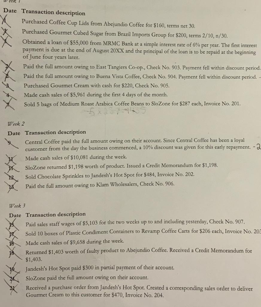Using the following transactions, prepare a bank reconciliation statement for June.30th. Date