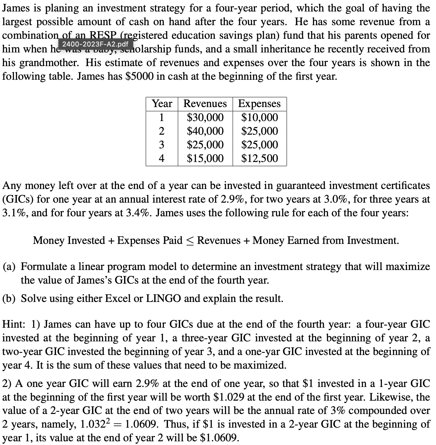 PLEASE USE LINGO OR EXCEL AND SHOW ALL WORKOUTS INSIDE THE SAID