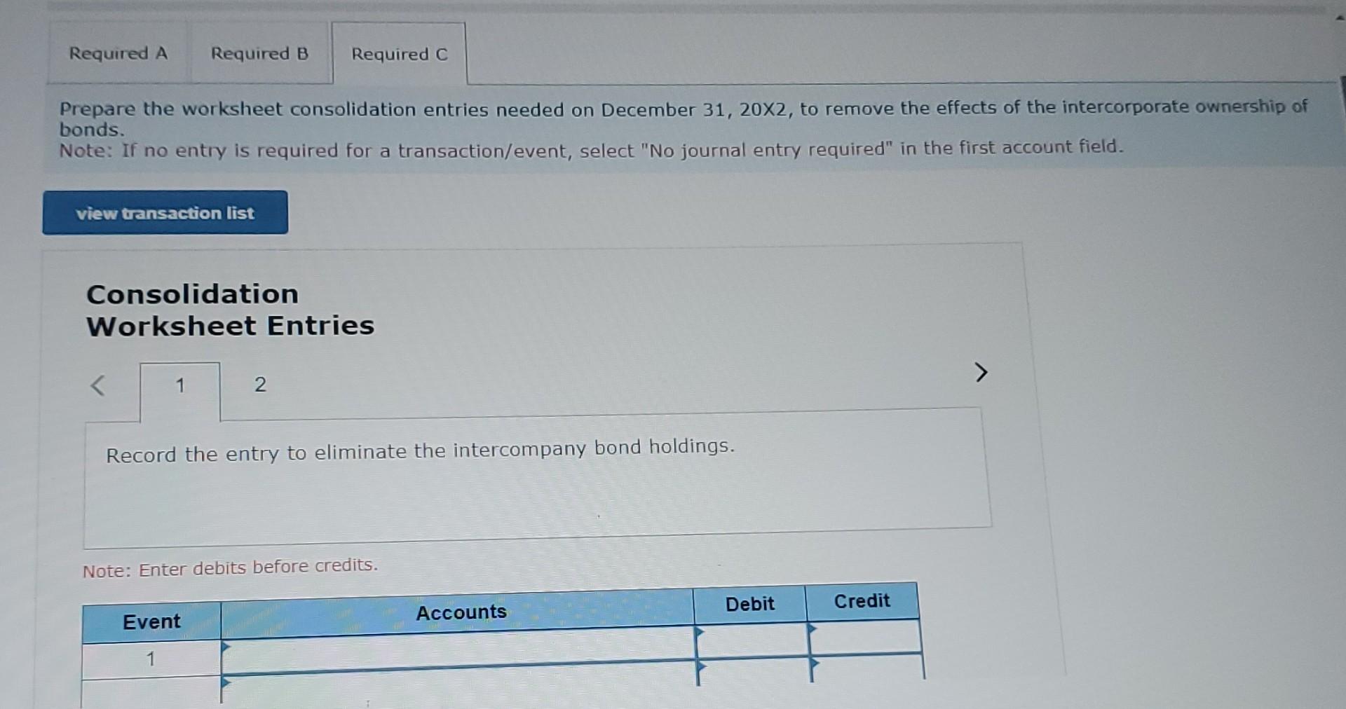 bonds. Note: If no entry is required for a transaction/event, select "No
