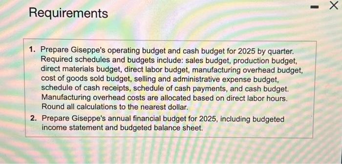 for bicycles. Giseppe sells tires for $80 each. Giseppe is planning for