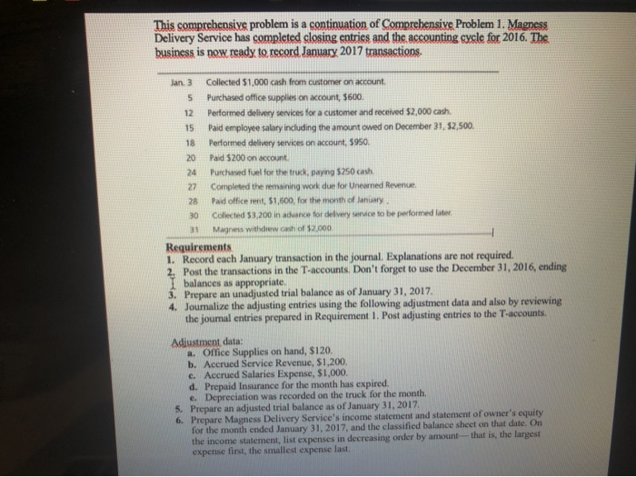  This comprehensive problem is a continuation of Comprehensive Problem 1. Magness