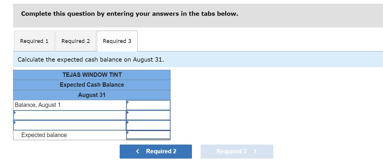 Complete this question by entering your answers in the tabs below. Calculate
