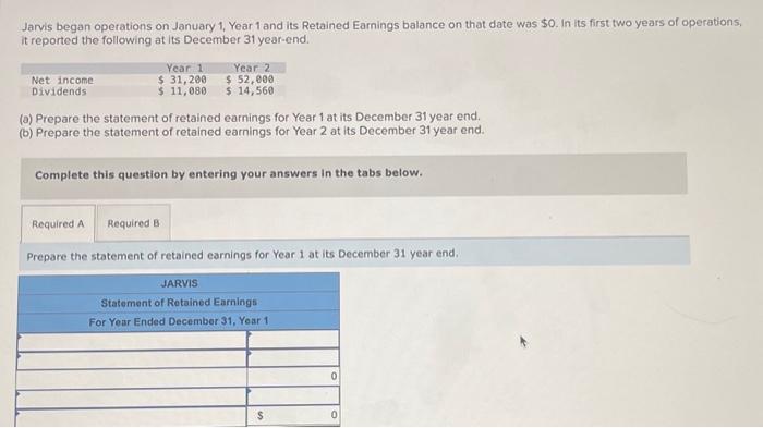  please answer year 1 ans year 2 Jarvis began operations on