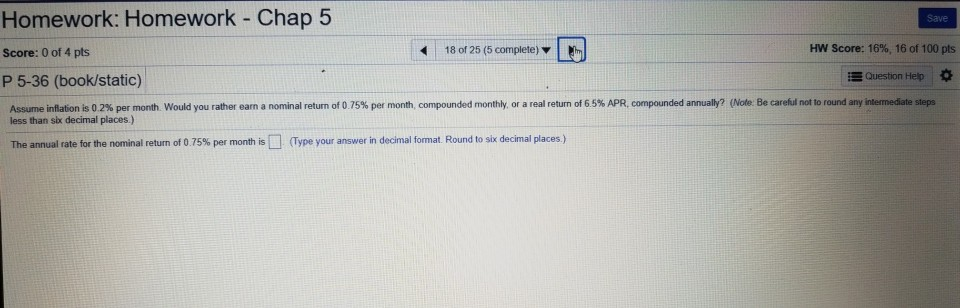 18 19 20 Homework: Homework - Chap 5 Score: 0 of 4