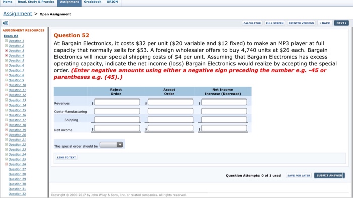  At Bargain Electronics, it costs $32 per unit ($20 variable and