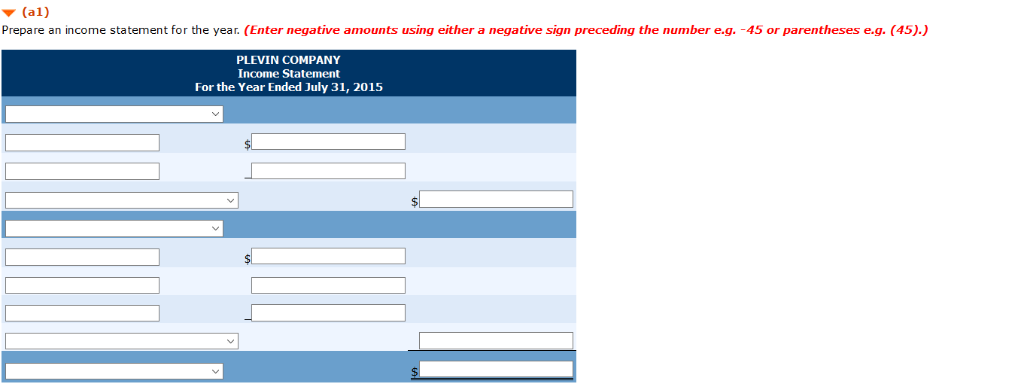 Company. Credit Debit $8,040 8,715 16,051 PLEVIN COMPANY Adjusted Trial Balance July