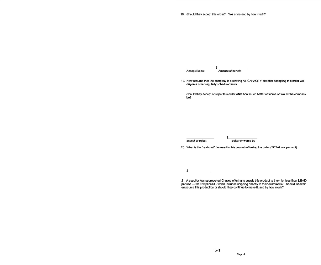 Please answer questions 13-21 18. Should they accept this order? Yes or