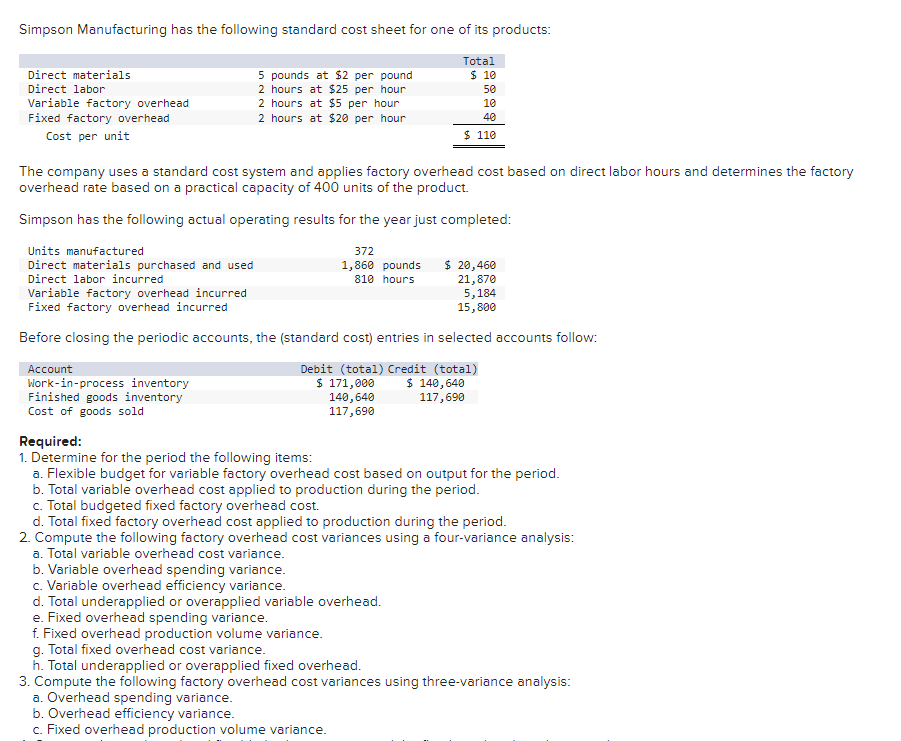 Please help with question 3 and 4 ! Simpson Manufacturing has the