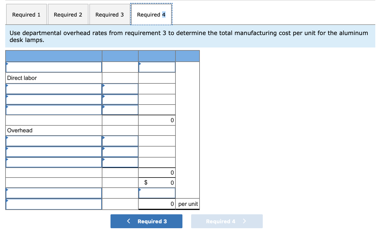 This lamp is made from components shaped in the fabricating department and