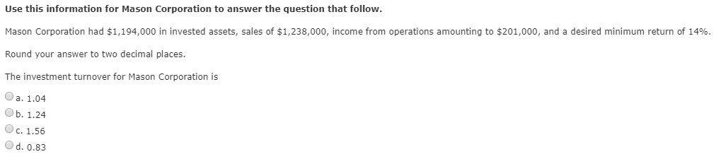 achieved a yearly income from operations of $158,000 using $1,004,000 of invested