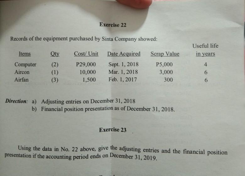 Answer the following transactions with solution and explanation on how did you