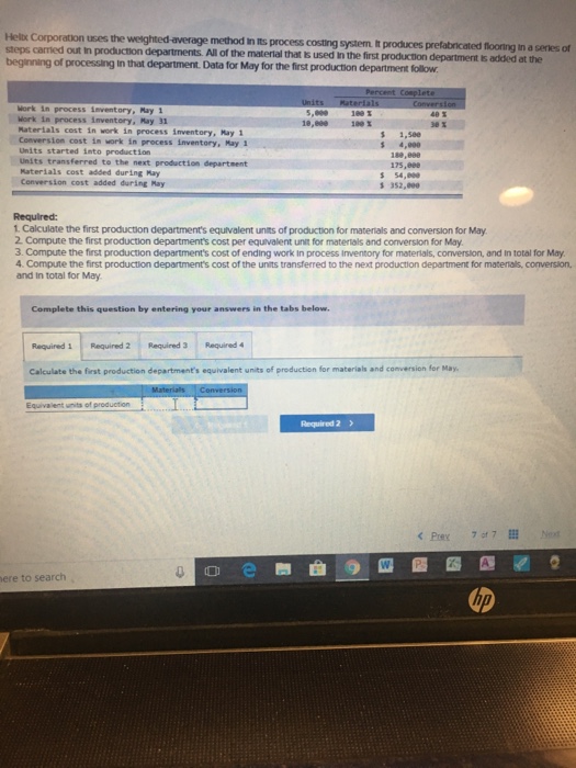  uses the weighted-average method in n its process costing system t