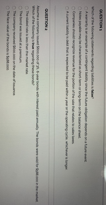  Question 1 & 2 please. Thank you QUESTION 1 Which of