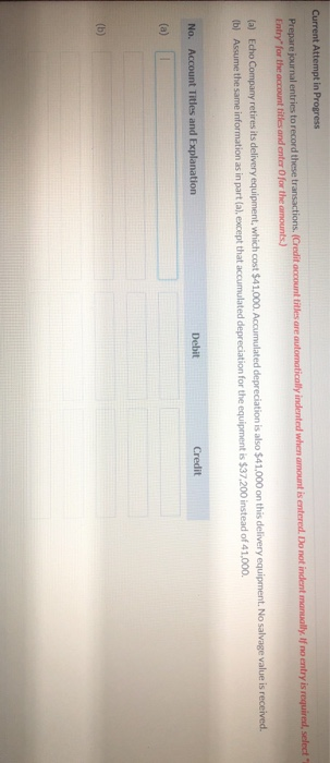  Current Attempt in Progress Prepare journal entries to record these transactions.