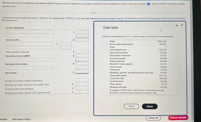 sheef) Prepare a balance sheet and income stafoment for Kroniobken Compary fram