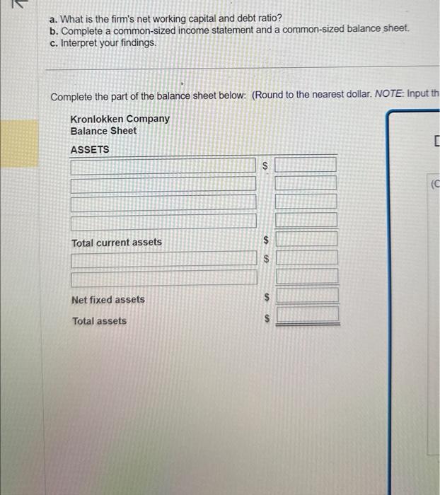 common-sired income statement and a conmon-sized balance shoot. c. Interpret your findingt