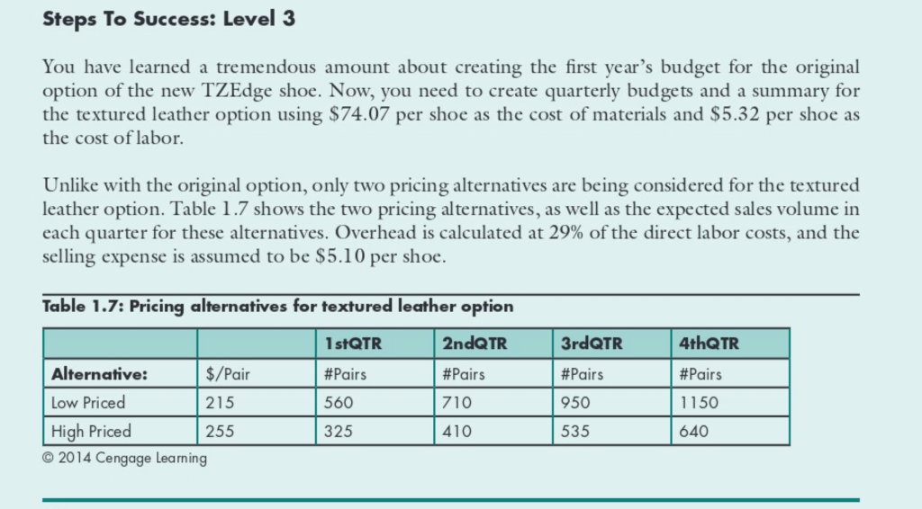  please show the formulas for each box Steps To Success: Level